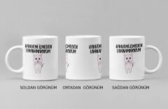 Kahvemi İçmeden Uyanamıyorum Yazısı ile Şirin Kedi Kupa Bardak
