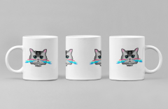 Kedi Desenli Porselen Kupa 300 ml – Komik ve Sevimli Tasarım – Çay ve Kahve Kupası