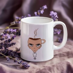 Karakter Tasarımlı Komik Kupa Bardak - 300 ml Sublimasyon Baskı - %80 Porselen, %20 Seramik - Kahve & Çay Kupası