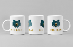 Big Bear Tasarımlı Sublimasyon Porselen Kupa - 300 ml -  Baskılı  Kupa Bardak