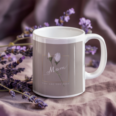 Mom You Are The Best'' Porselen Baskılı Kupa Bardak- 300 ml Anneler Günü Hediyesi