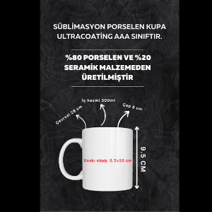 Penguen Tasarımlı Porselen Kupa Bardak 300 ml Sublimasyon Baskılı