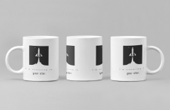 Uzay Roketi Tasarımlı Porselen Kupa Bardak - ''I'm Traveling To Your Star'' 300 ml