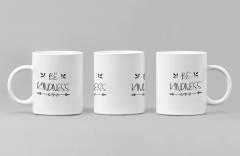 Be Kind'' Yazılı Porselen Kupa Bardak - Nazik Ol Temalı Hediye 300 ml