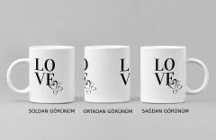 Ay Geceye Muhtaç, Gece Ona Aşık Temalı Porselen Baskılı  Kupa Bardak (300 ml) - Romantik Hediye