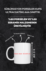 Yüzünü Her Zaman Güneşe Dön'' Temalı Porselen Kupa Bardak - Motivasyonel, İlham Veren, 300 ml