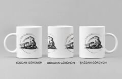 Nostaljiyi Bir Yudumda Yaşayın: Tren Temalı Porselen Kupa Bardak (300 ml)