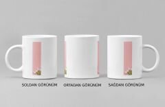 I Harfi ve Renkli Çiçeklerin Buluşması: Porselen Kupa Bardak (300 ml)